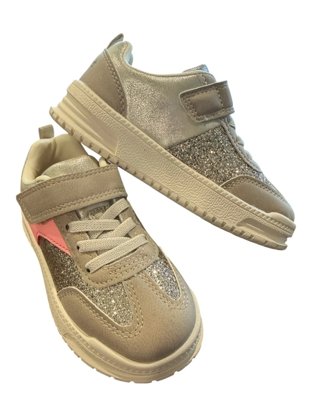 Carter's Girls' Glitter Pink and Gold Athletic Sneakers Size 9